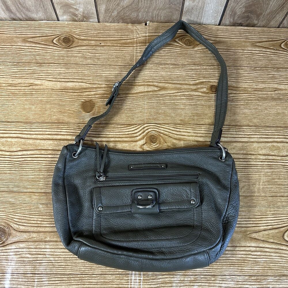 Stone Mountain Hobo Shoulder Bag Green Multiple Compartments Detachable Keychain